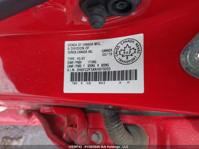 2HGFC2F5XKH019333 Honda Civic Lx