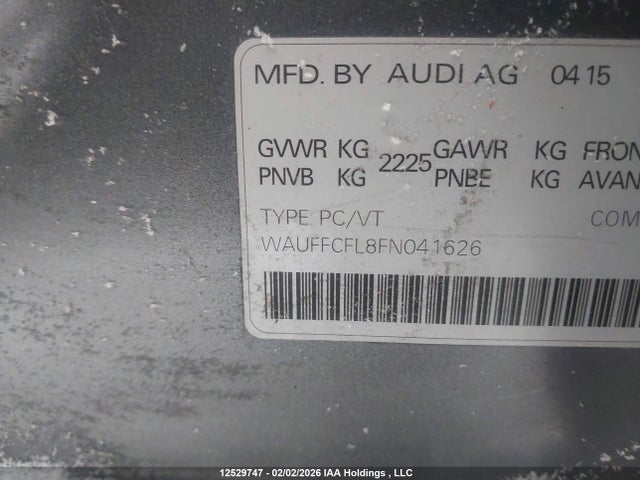 Audi A4 2.0t Progressiv Plus 2015 WAUFFCFL8FN041626 Image 9