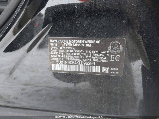 5UXTR9C54KLD96399 BMW X3