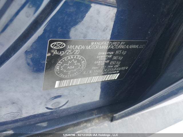 5NPEJ4J25MH069074 Hyundai Sonata