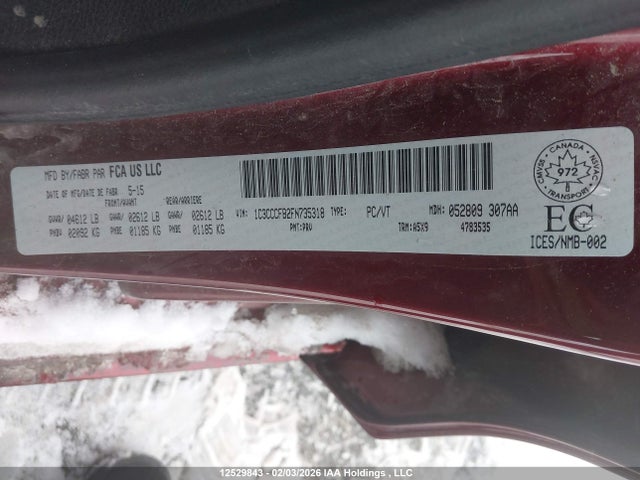 Продажа на аукционе авто 2015 Chrysler 200 Lx, vin: 1C3CCCFB2FN735318, номер лота: 12529843