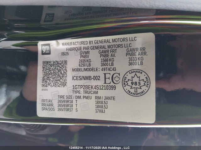 1GTP2BEK4S1210399 GMC Canyon Elevation