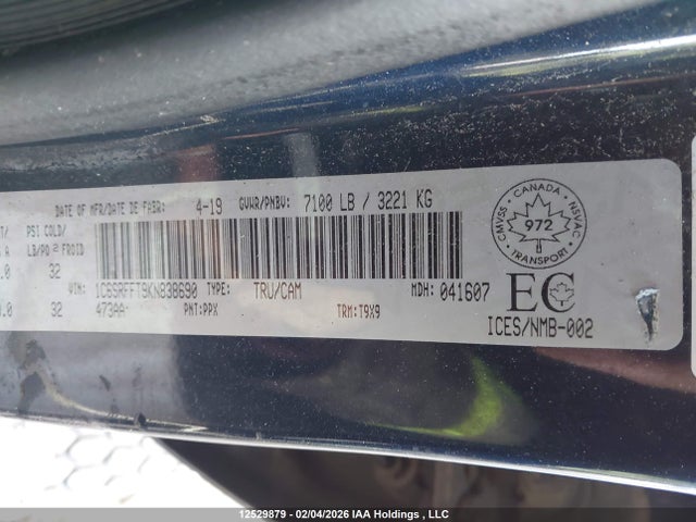 RAM 1500 Big Horn 2019 1C6SRFFT9KN838690 Image 9