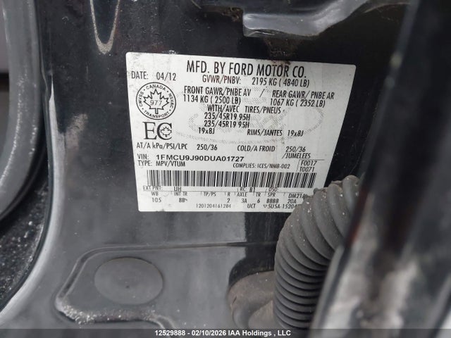 Aukcja sprzedaży 2013 Ford Escape Titanium, vin: 1FMCU9J90DUA01727, numer aukcji: 12529888