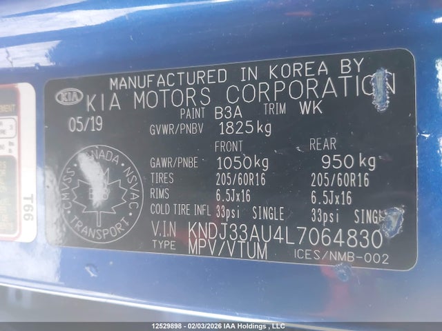 KNDJ33AU4L7064830 KIA Soul Ex/ex Anniversary Edition/ex Limited/ex Premium/ex+/gt-line Limited/gt-line Premium