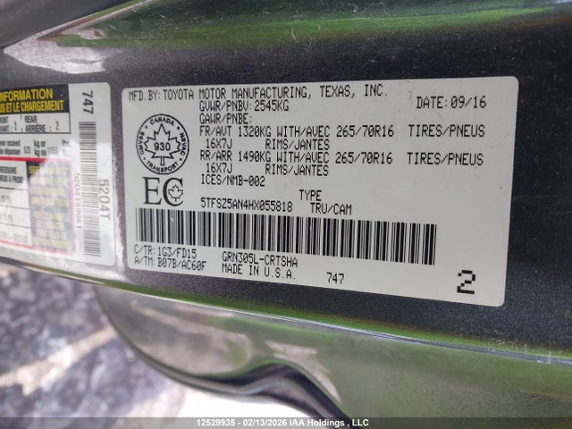 5TFSZ5AN4HX055818 Toyota Tacoma Access Cab/sr5/trd Spt/or