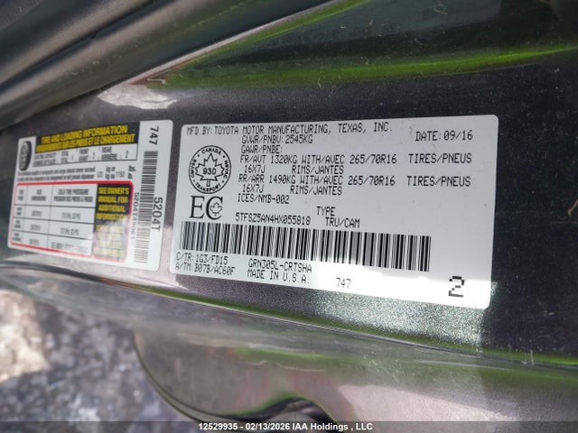 5TFSZ5AN4HX055818 Toyota Tacoma Access Cab/sr5/trd Spt/or