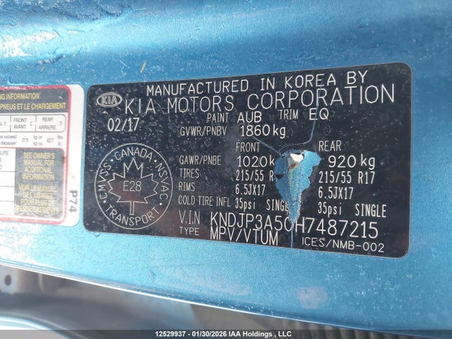 KNDJP3A50H7487215 KIA Soul Ex/ex Premium/ex Tech/ex+