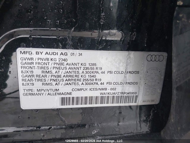 WA1KUAFZ7RP045959 Audi Q4 E-tron Premium