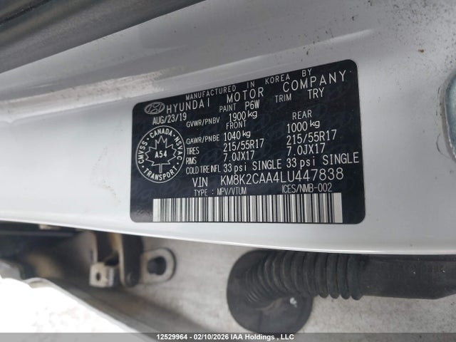 KM8K2CAA4LU447838 Hyundai Kona Sel