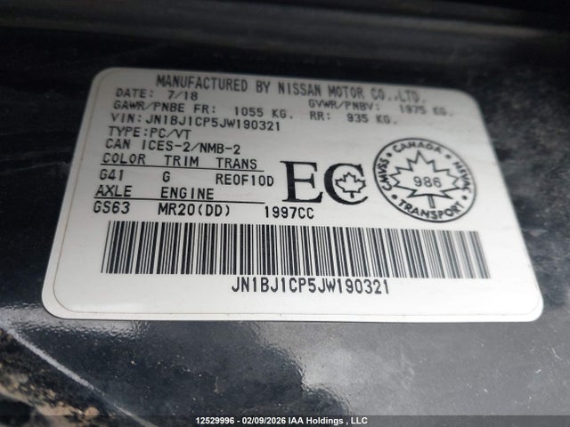 JN1BJ1CP5JW190321 Nissan Qashqai / Rogue Sport
