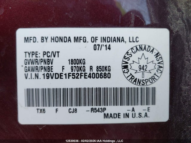 19VDE1F52FE400680 Acura Ilx Premium Package