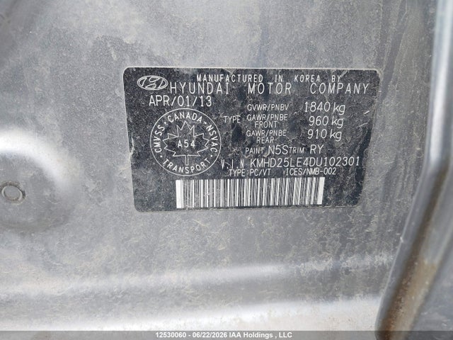 Aukcja sprzedaży 2013 Hyundai Elantra, vin: KMHD25LE4DU102301, numer aukcji: 12530060