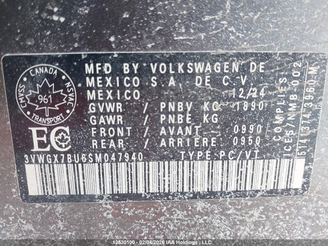3VWGX7BU6SM047940 Volkswagen Jetta Highline