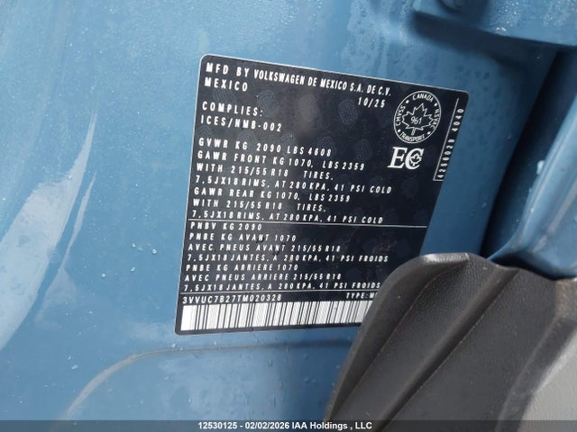 3VVUC7B27TM020328 Volkswagen TAOS SE