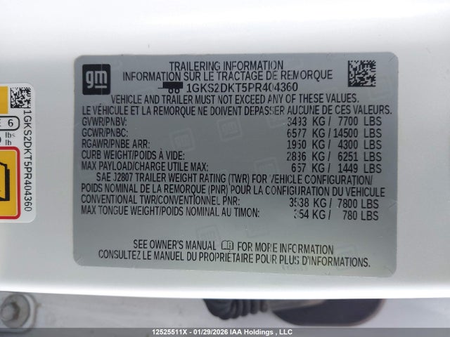 GMC Yukon Denali Denali 2023 1GKS2DKT5PR404360 Image 9