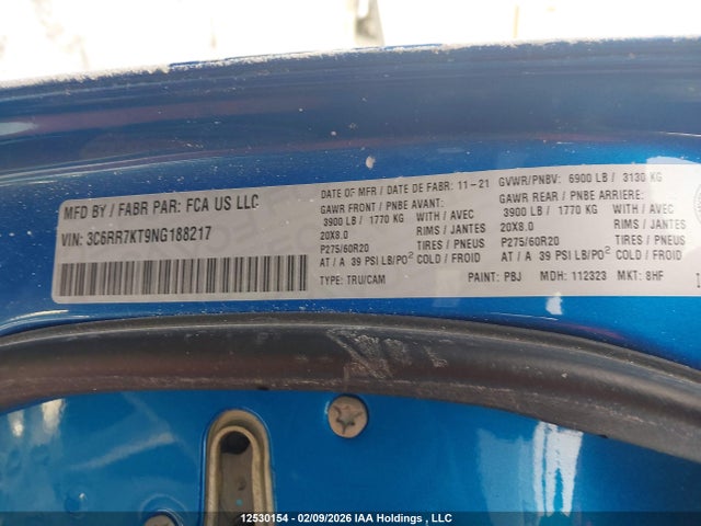 3C6RR7KT9NG188217 Dodge RAM 1500