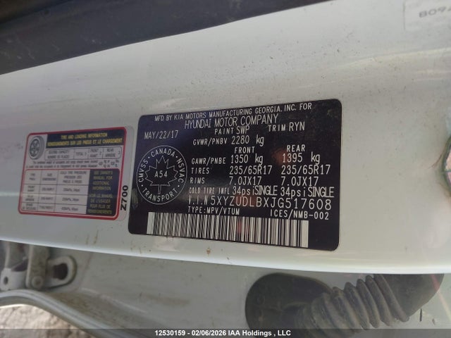 5XYZUDLBXJG517608 Hyundai Santa Fe Sport 2.4 Premium