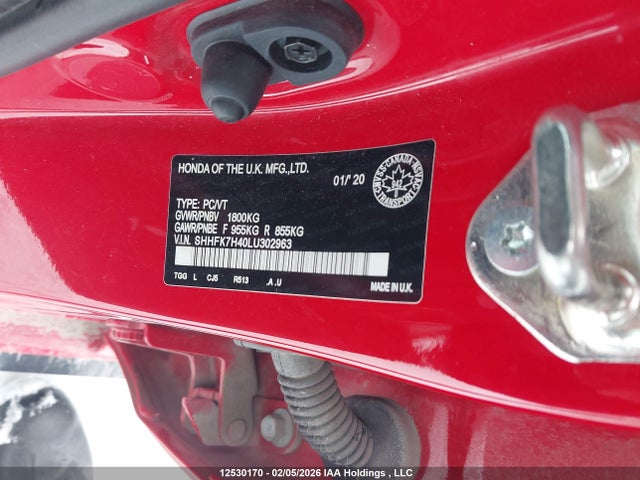 Aukcja sprzedaży 2020 Honda Civic Sport, vin: SHHFK7H40LU302963, numer aukcji: 12530170