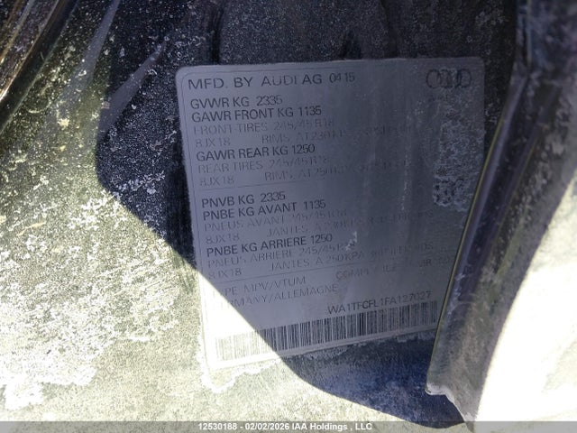 WA1TFCFL1FA127027 Audi A4 Allroad Premium