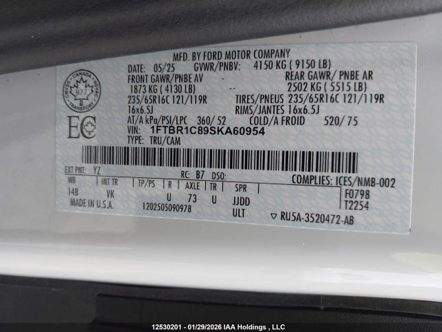 1FTBR1C89SKA60954 Ford Transit T-250
