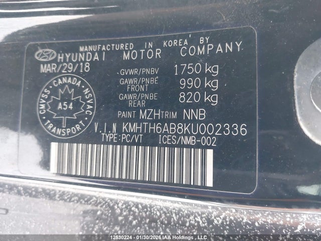 KMHTH6AB8KU002336 Hyundai Veloster Turbo