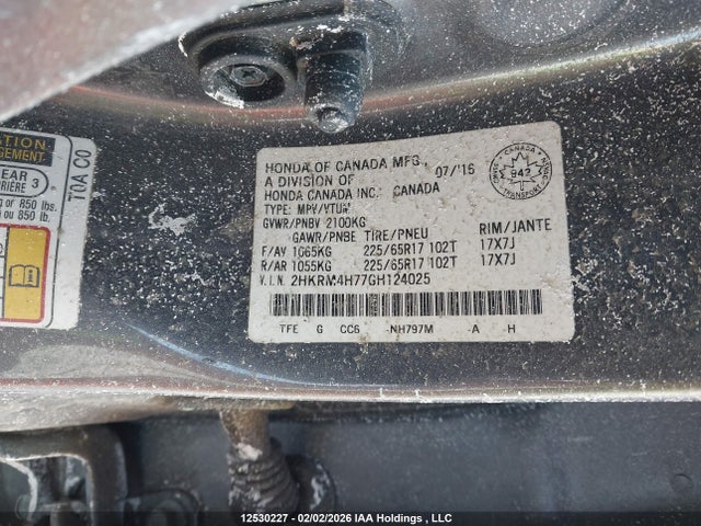 2HKRM4H77GH124025 Honda CR-V EXL