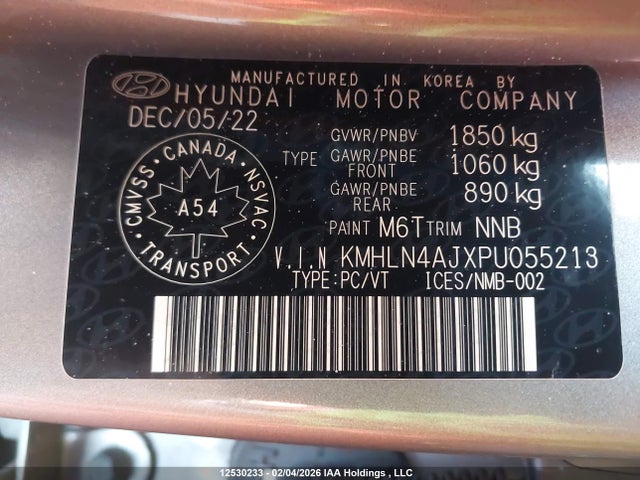 KMHLN4AJXPU055213 Hyundai Elantra Hybrid Luxury