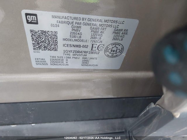 Aukcja sprzedaży 2024 Cadillac Xt4, vin: 1GYFZDR47RF156912, numer aukcji: 12530262