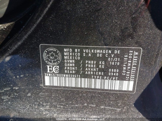 3VWC57BUXMM039573 Volkswagen Jetta Comfortline