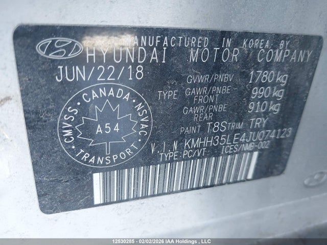 KMHH35LE4JU074123 Hyundai ELANTRA GT
