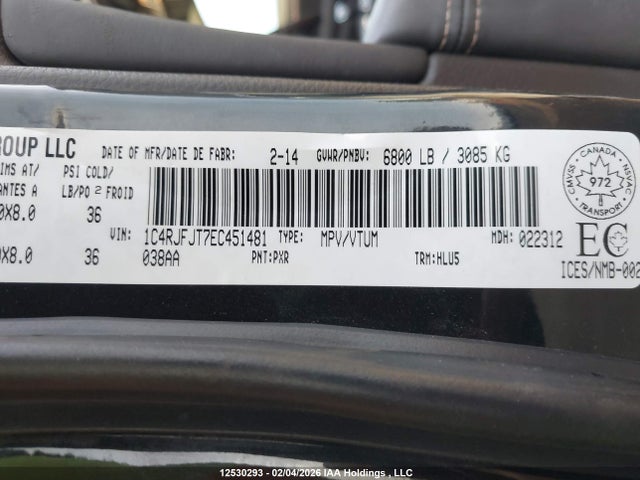 1C4RJFJT7EC451481 Jeep Grand Cherokee Summit