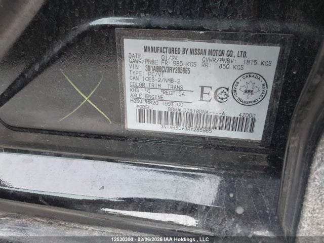Продаж на аукціоні авто 2024 Nissan Sentra Sv, vin: 3N1AB8CV3RY285965, номер лоту: 12530300