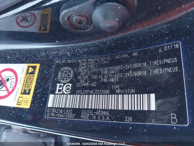 5TDJZRFH6JS533996 Toyota Highlander Se/xle
