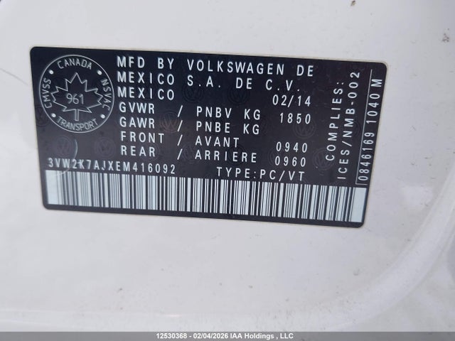 Volkswagen Jetta 2014 3VW2K7AJXEM416092 Image 9
