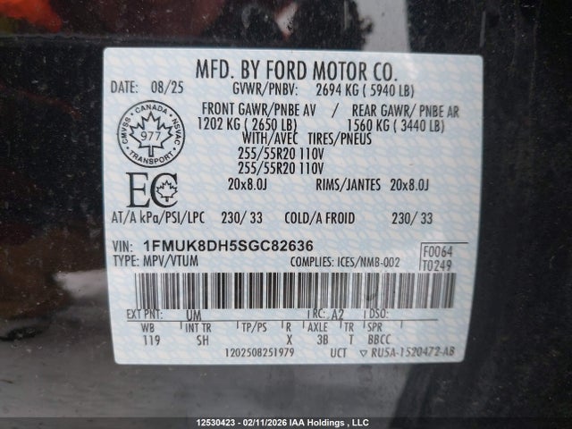 1FMUK8DH5SGC82636 Ford Explorer Active