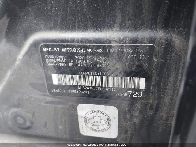 Mitsubishi MIRAGE DE 2015 ML32A3HJ7FH032512 Image 9