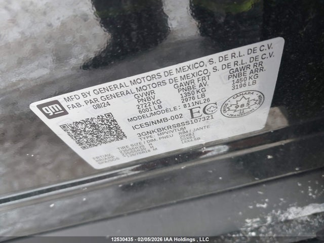 3GNKBKRS8SS107321 Chevrolet BLAZER RS