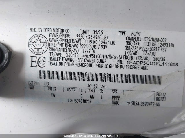 Ford C-max Energi Sel 2015 1FADP5CU1FL111808 Image 9