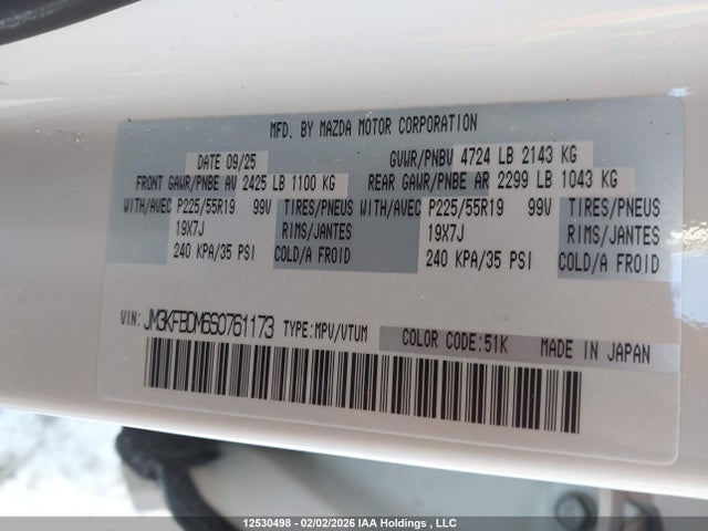 JM3KFBDM6S0761173 Mazda Cx-5 Premium
