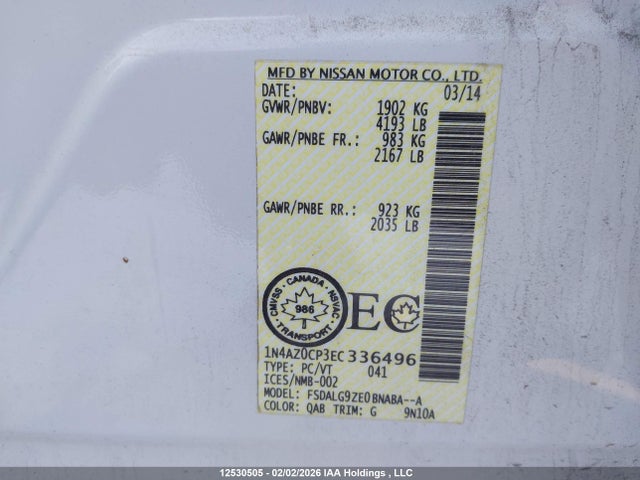 Nissan Leaf S/sl/sv 2014 1N4AZ0CP3EC336496 Image 9