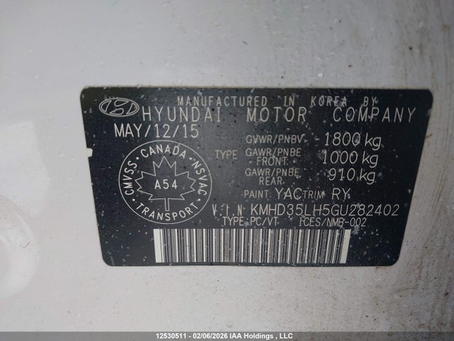 KMHD35LH5GU282402 Hyundai Elantra Gt Gls