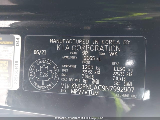 KNDPNCAC9N7992907 KIA Sportage Ex