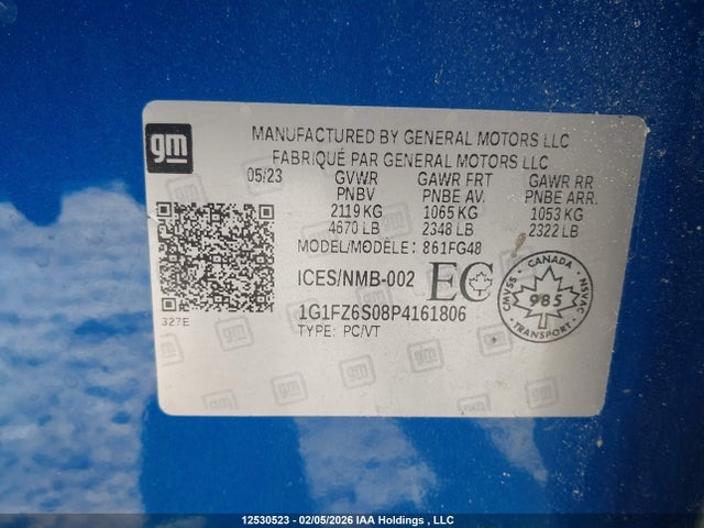 1G1FZ6S08P4161806 Chevrolet Bolt Euv Premier
