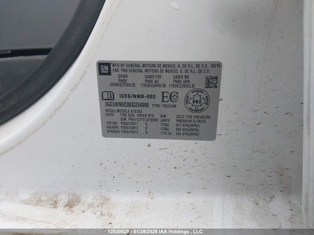3GCUKNEC8GG234906 Chevrolet Silverado 1500 Wt