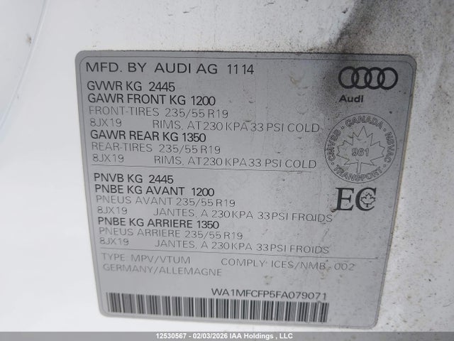 WA1MFCFP5FA079071 Audi Q5 2.0t Progressiv