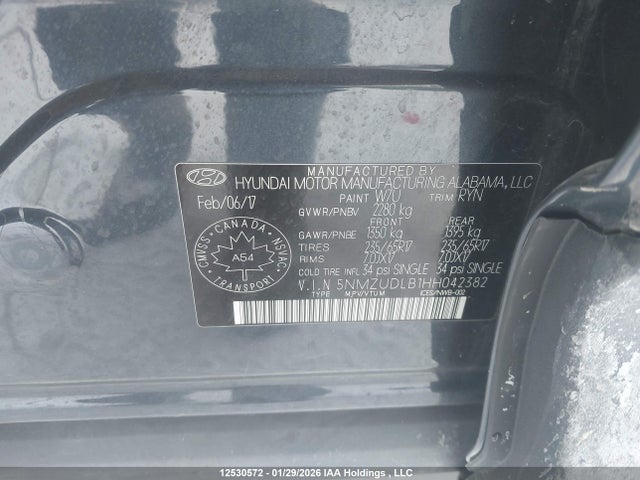 5NMZUDLB1HH042382 Hyundai Santa Fe Sport 2.4 Se