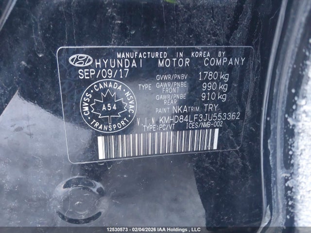 KMHD84LF3JU553362 Hyundai ELANTRA GL