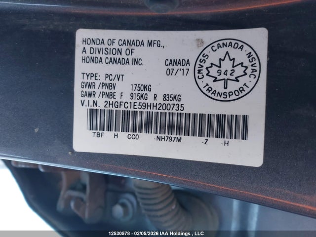 2HGFC1E59HH200735 Honda Civic Si Si