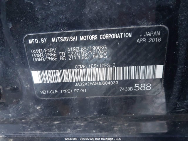 JA32V2FW5GU604033 Mitsubishi Lancer Es/se/sel